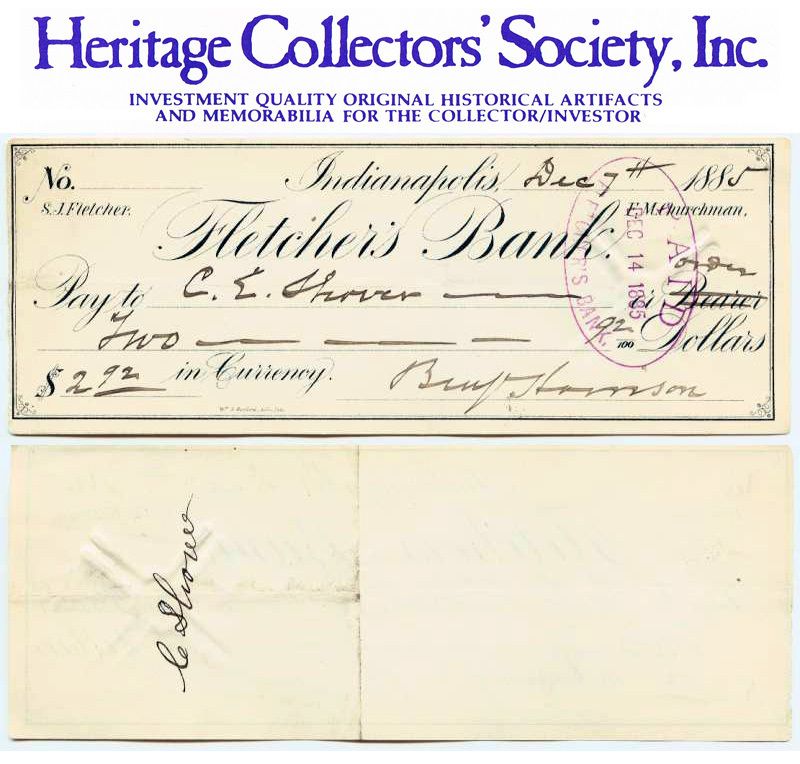 President Benjamin Harrison signed autograph (1833 1901)  