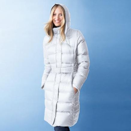   Downtown French Women Winter Long Down Coat Jacket Parka 18 XL White