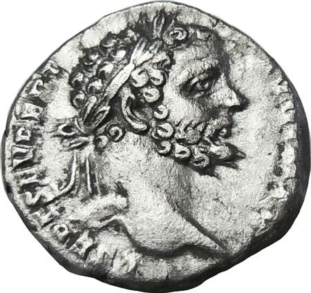 Septimius Severus AR Denarius. Mars. Ancient Roman Coin  