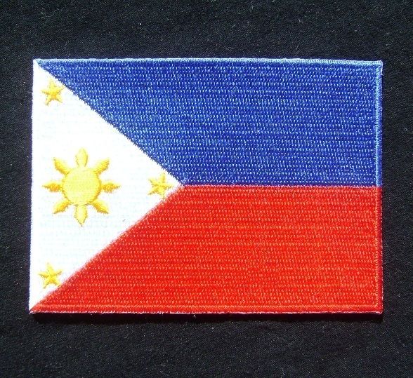 FILIPINO PINOY PHILIPPINES BIKER ARMY FLAG IRON PATCH  