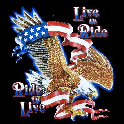 LIVE TO RIDE RIDE TO LIVE BIKER EAGLE FLAG T SHIRT 206  