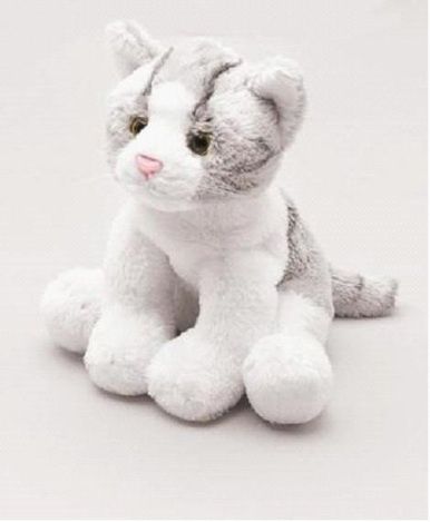   Yomiko Classics Grey & White Cat Soft Plush Toy Called Molly Small
