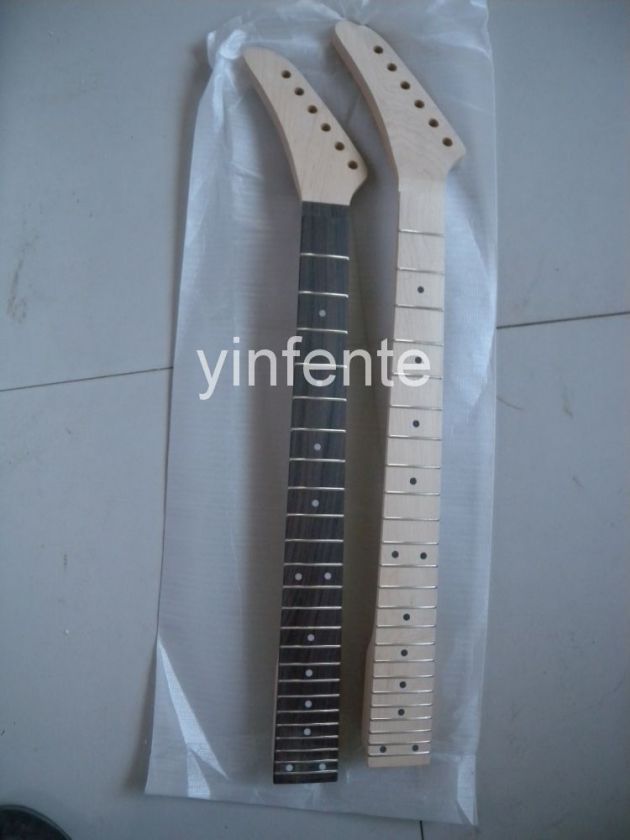 New Unfinished electric guitar Neck Solid wood Bolt on 24 fret 1 pcs 
