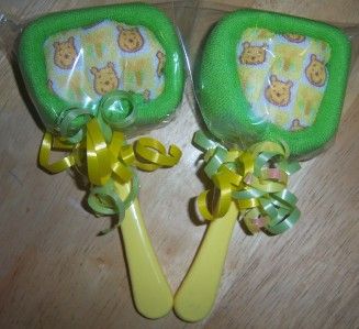 Winnie The Pooh Washcloth LOLLIPOPS, Baby Shower, Party Favor  