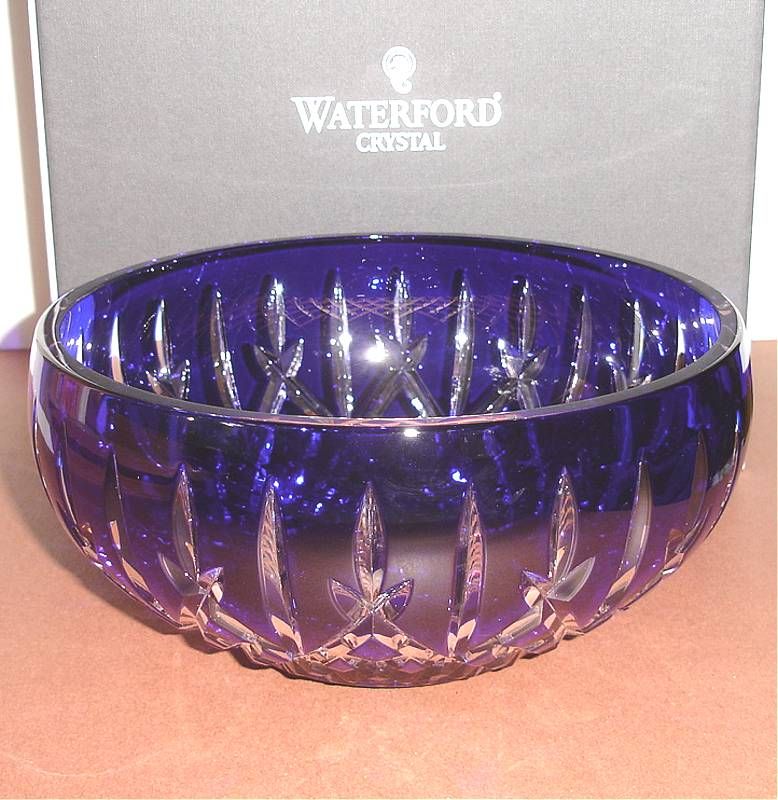 Waterford Araglin Prestige Cobalt 9 Bowl Blue Crystal Signed by Jim O 