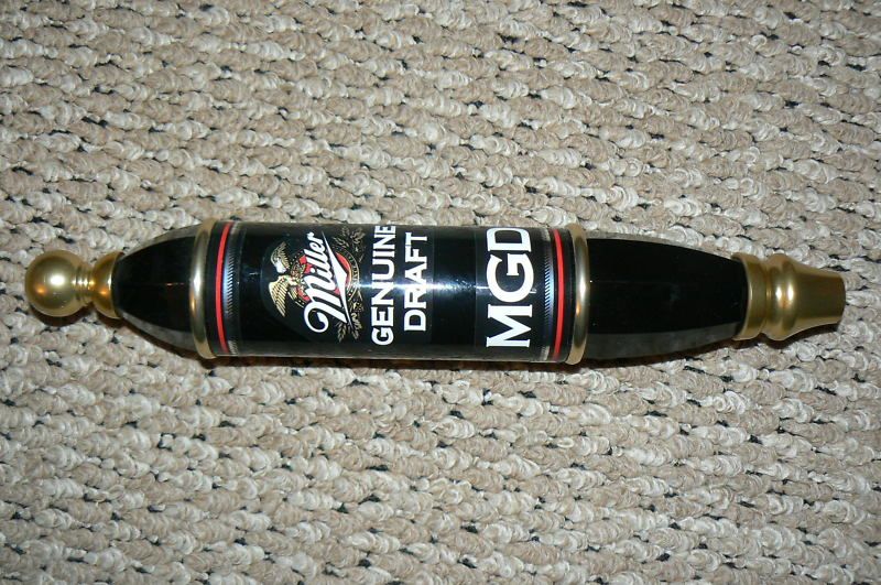 Miller Genuine Draft MGD Beer Tap Handle Keg Knob Black  