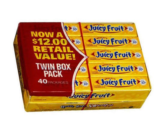 Wrigley’s~ Juicy Fruit~ Gum 40/5 Stick Packs 200pcs  