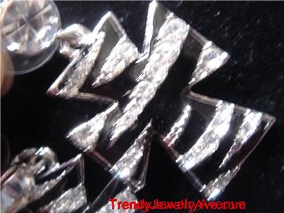 Zebra print AUSTRIAN Crystal Western Cross Earrings  