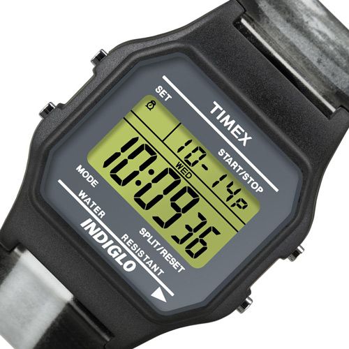 New TIMEX 80 Digital Classic Ladies Mens Watch Black Rubber Band 