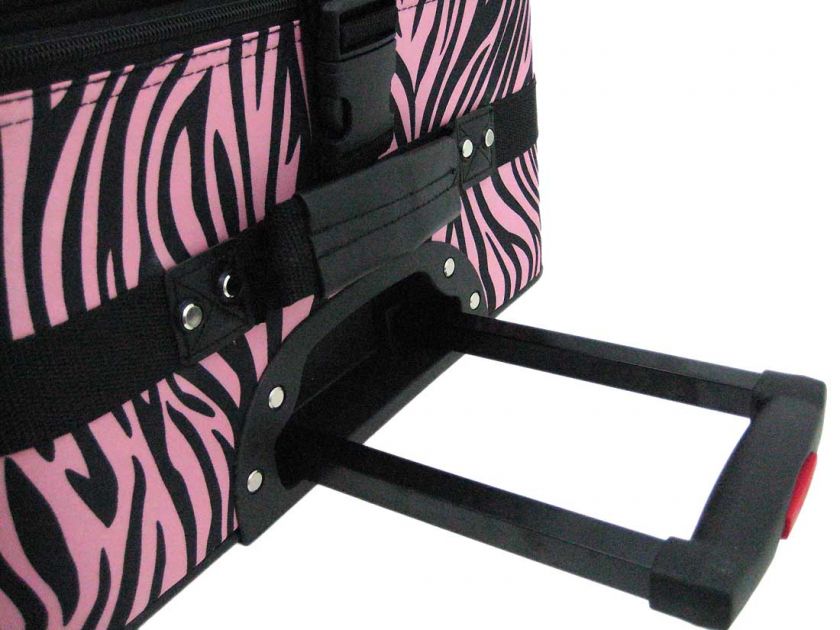 Piece Pink / Black Zebra Print Suitcase Set Luggage  